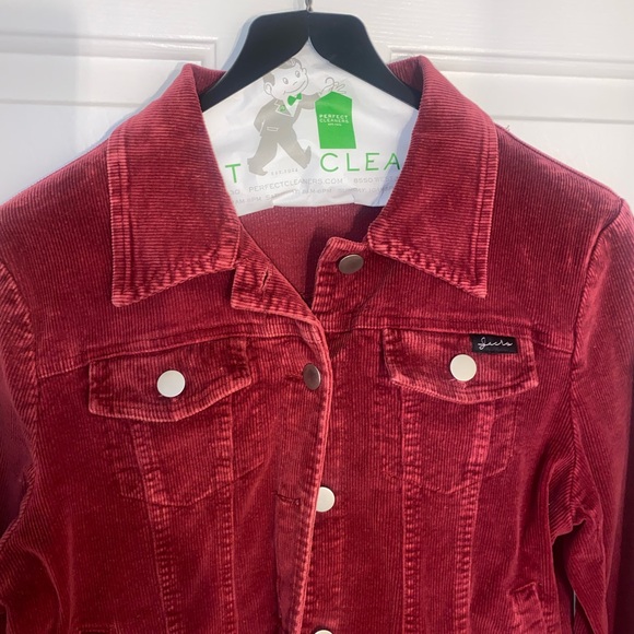 Red Corduroy Cropped Jacket - Picture 5 of 5